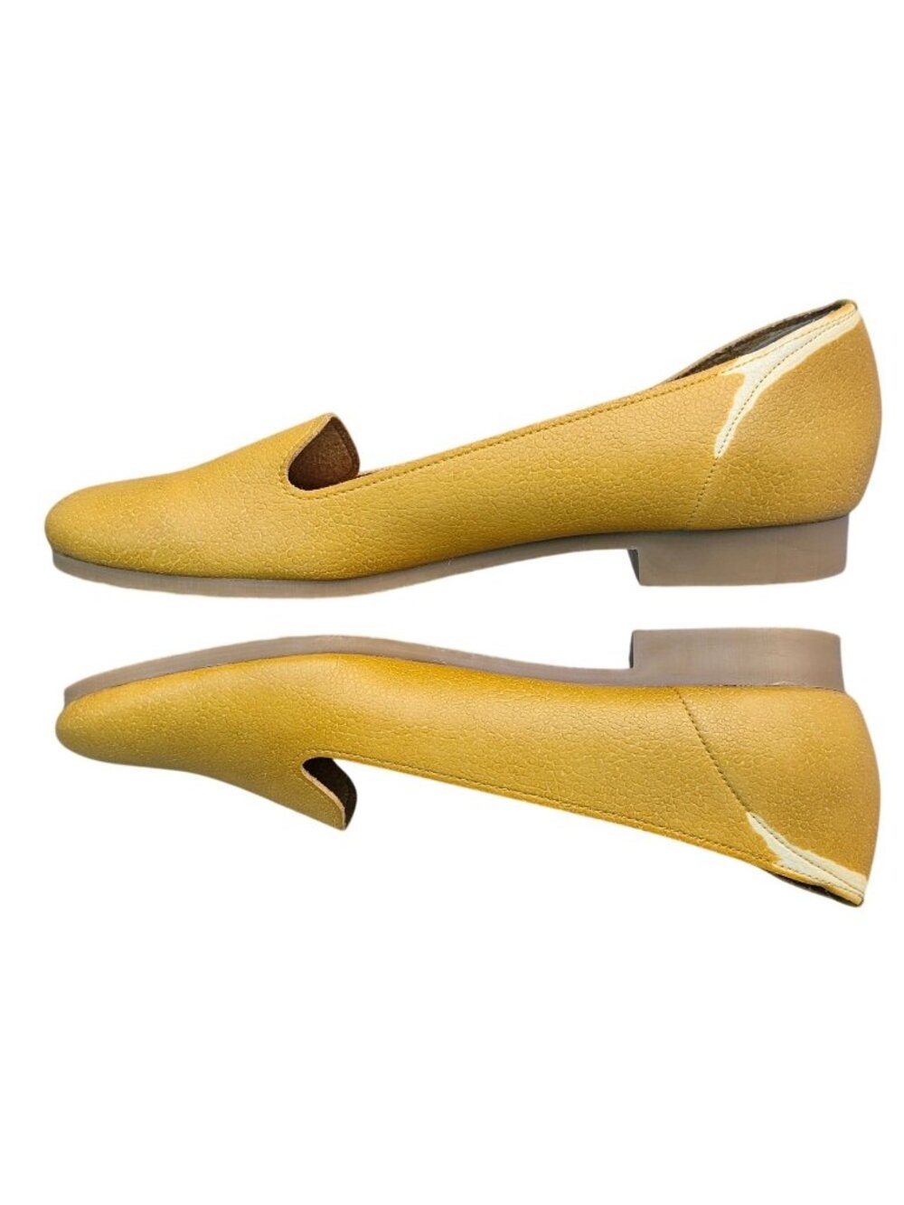 maRe maRe Japan Shoes Mustard Yellow Leather Slip-On Loafer Flat Sz 6.5N - Picture 1 of 12